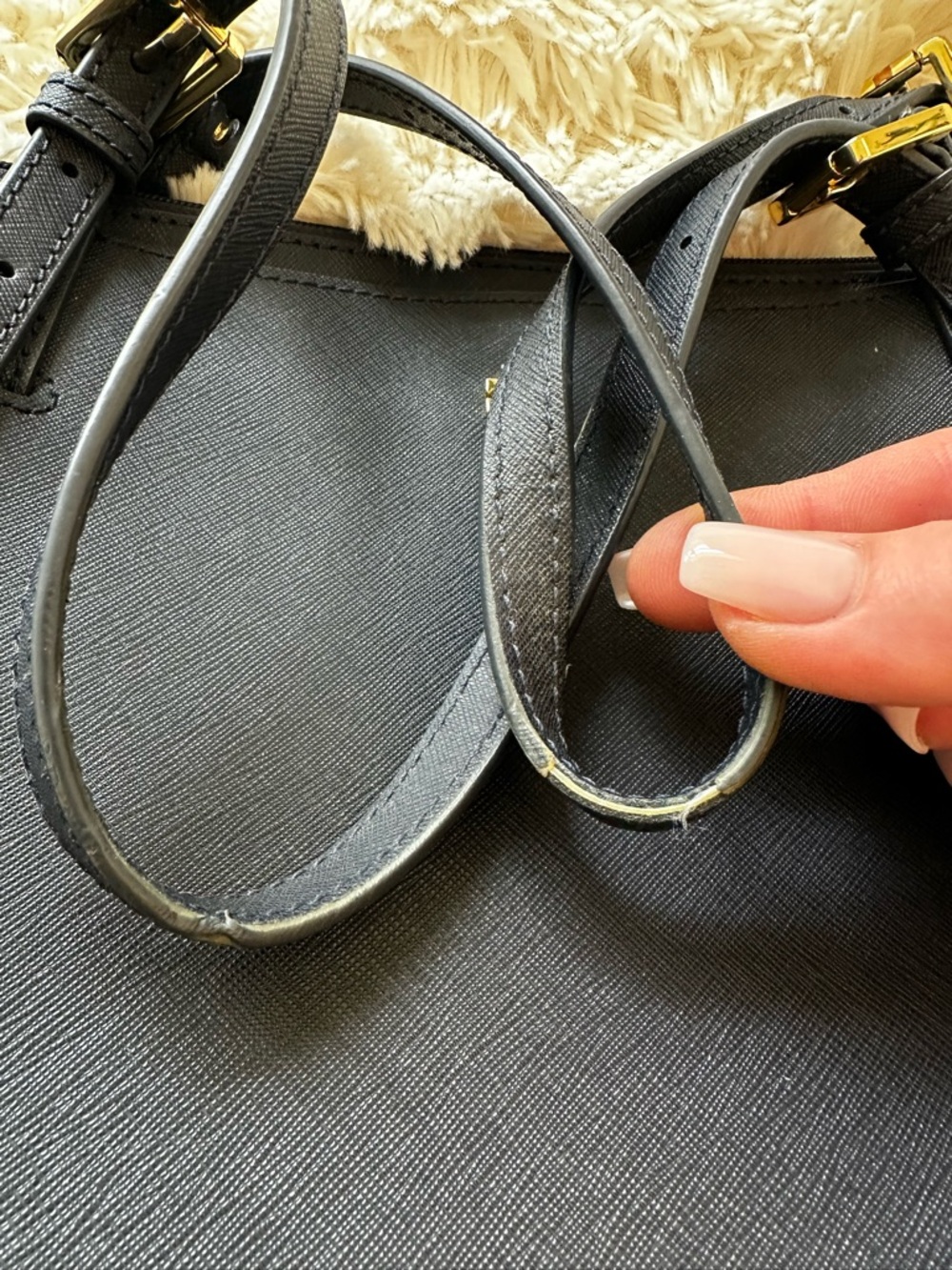 Tory Burch York Buckle Navy Blue Leather Tote Bag - Picture 10 of 10